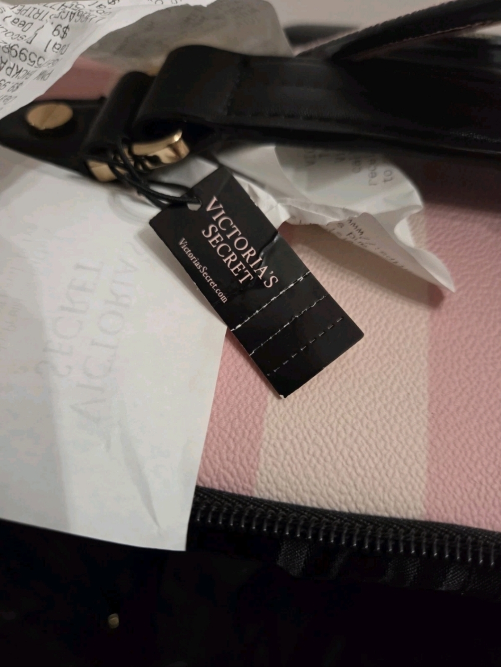 Victoria's Secret VS Iconic Pink Striped Upright Carry-On Wheelie Suitcase NWT - Picture 11 of 11